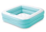 Vierkant opblaasbaar babyzwembad blauw