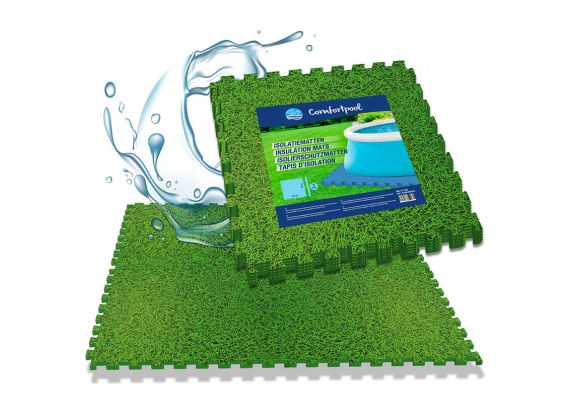 Zwembad vloertegels - 80 stuks | Gras-print| Isolatie en bescherming | Zwembad ondervloer