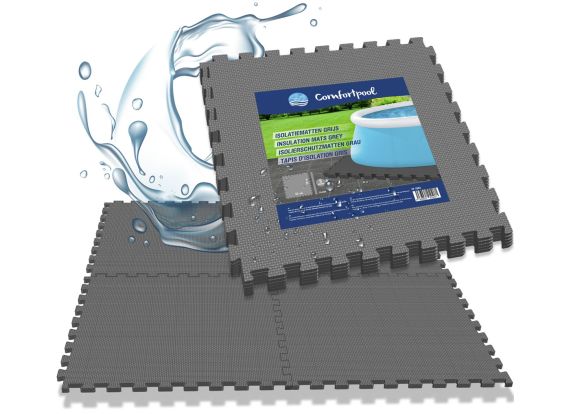 Comfortpool Zwembad Vloertegels Grijs - 80 stuks | Isolatie en bescherming | Zwembad ondervloer | 50 x 50 cm
