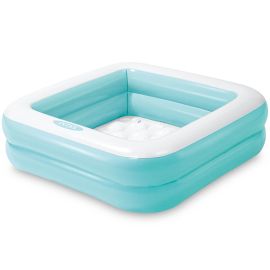 Vierkant opblaasbaar babyzwembad blauw