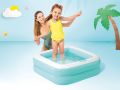 Vierkant opblaasbaar babyzwembad blauw