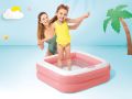 Vierkant opblaasbaar babyzwembad roze