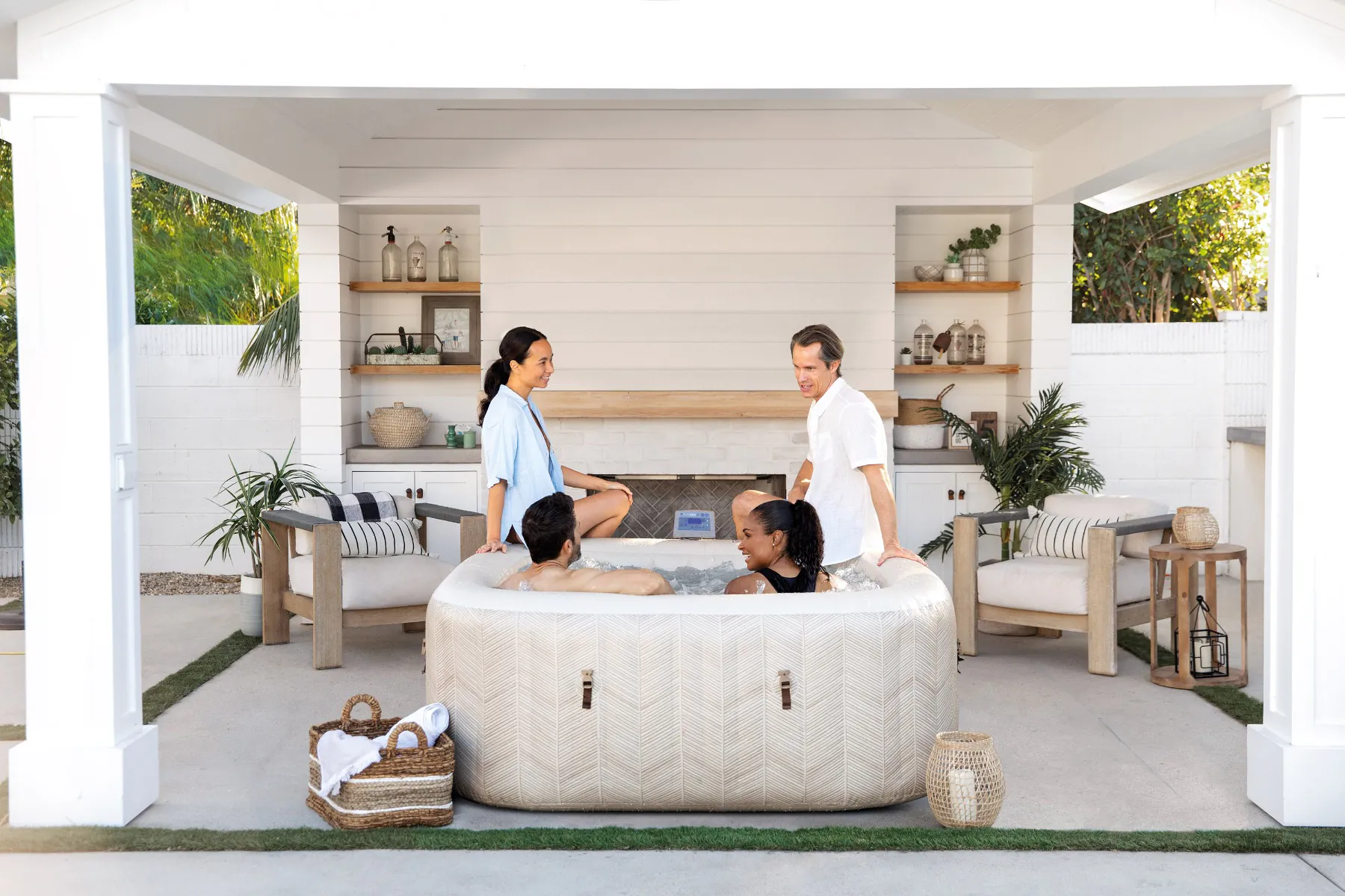 Intex PureSpa Greywood opblaasjacuzzi Intex chevron Greywood opblaasjacuzzi
